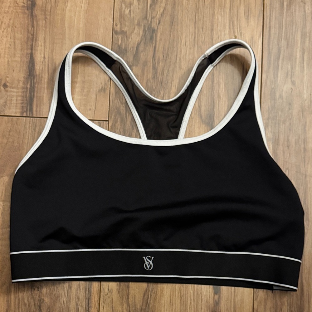 Victoria's Secret Black Sports‎ Bra with White Trim, size (L)